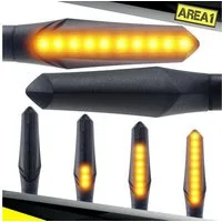 Area1 Blinker Motorrad LED Blinker e-geprüft schwarz, Lauflicht-Effekt, M8 Set (2), Lauflicht