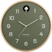 Karlsson Uhr Wanduhr Natural Cuckoo Birch Wood Jungle Green
