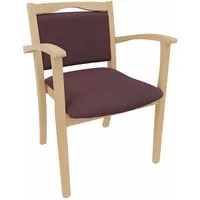 einrichtungsdesign24 Armlehnstuhl 4-Fußstuhl Holzstuhl mit Armlehnen Alexander Seniorenstuhl Esszimmer, Gestell aus Massivholz und stapelbar