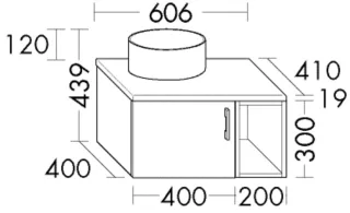 Burgbad Gästebad Konsolenlösung System 30 Preisgruppe 2 Echo Weiß Hochglanz/Eiche Dekor Silber SHQY060L461A0357