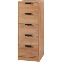 en.casa Kommode, »Varkaus« mit 5 Schubladen 108x40x40 cm Eichenoptik