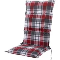 Sun Garden Hochlehnerauflage Hochlehner Prato/Mülheim 10610-350 rot-grau weiß 120x52x8cm Sun Garden, (1 St), Halteband verstellbar mit Bindebändern