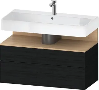 Duravit Qatego Waschtischunterbau wandhängend Eiche Schwarz Matt 990x470x590 mm - QA4395030160000 QA4395030160000