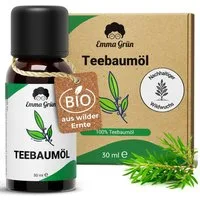 Emma Grün Duftöl Teebaum, naturrein & hochdosiert, aus Wildwuchs (Packung), Natürlich, ergiebig, für Aromatherapie, Kerzen, Seifen, Pflegeprodukte