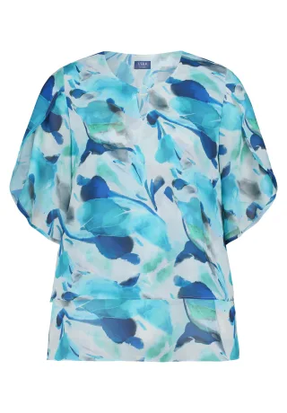 Vera Mont - Chiffonbluse Light Blue/Dark Blue - Gr. - 44