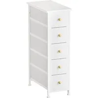 JEOBEST Schubkastenkommode Kommode Schrank mit 5 Schubladen aus Stoff, Metallrahmen, (1 St. Schrank)Aufbewahrungsschrank, Sideboard, Verstellbare Füße