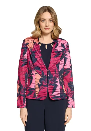 Vera Mont - Blazer-Jacke Dark Blue/Pink - Gr. - 46