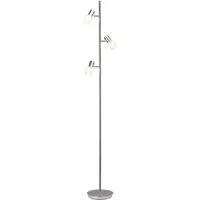 Brilliant LED Stehlampe LEA, LED wechselbar, 157cm Höhe, 3 x E14 max. 4W, eisen/chrom, schwenkbar, Metall/Glas
