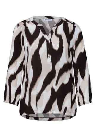 Street One - Gemusterte Bluse braun - Gr. - 36