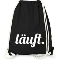 MoonWorks Turnbeutel Turnbeutel mit Spruch, läuft, Beutel Tasche Sportbeutel Jutebeutel Gymbag Moonworks®
