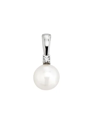 Orolino Anhänger Gold 585 mit 1x Brillant 0,025ct. und weißer Perle 7mm