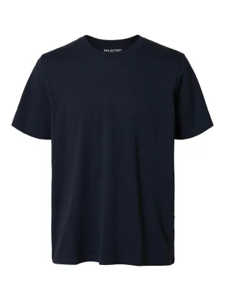 selected men - SLMASPEN SLUB SS O-NECK TEE NOOS Navy Blazer - Gr. - XXL