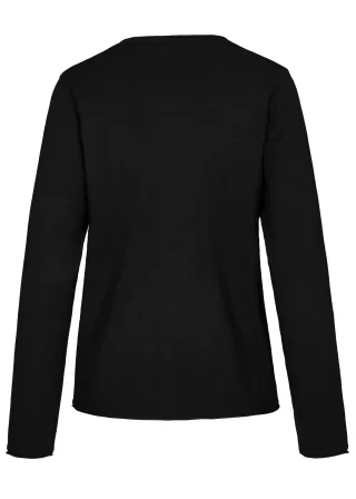 CLARINA - Ganzjahres NOS V-Cardigan, 1/1 900 schwarz - Gr. - 46