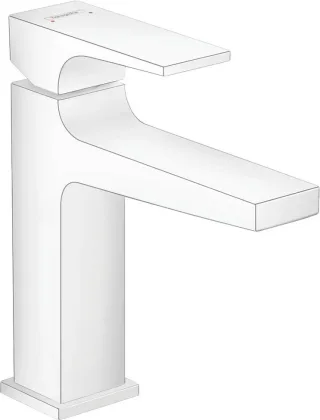 Hansgrohe Waschtischmischer 110 Metropol mattweiss mit Push-Open Ablaufgarnitur, 32507700 32507700