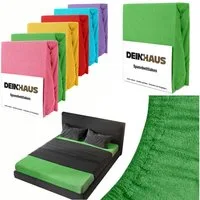 DH DEIN . HAUS Spannbettlaken Frottee SOFT, Baumwolle, Gummizug: rundum, (1 Stück), weich saugfähig atmungsaktiv Rundumgummi formstabil bis 20 cm