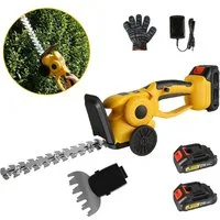 CONENTOOL Akku-Grasschere 2-in-1 Akku Heckenschere 21V, 2x 2000mAh, mit 23/5cm Schnittlänge, SK5 Klingen, kabellos Strauchscherenset