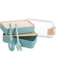 Michelino Lunchbox mit Fächern & Besteck, (4-tlg), Brotdose für Schule & Büro
