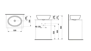 LAUFEN Waschtisch-Schale PRO B 390x520x175 H8129647161121