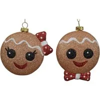 Kaemingk Christbaumschmuck, Christbaumschmuck Kunststoff 9cm Lebkuchenmann 1 Stück sortiert Braun