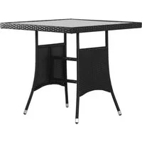 vidaXL Gartentisch Gartentisch Schwarz 80 x 80 x 74 cm Poly Rattan (1-St)