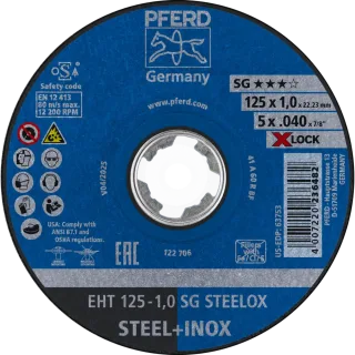 PFERD TOOLS Trennscheibe EHT X-LOCK gerade Leistungslinie SG STEELOX für Stahl/Edelstahl - 61341113