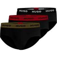 HUGO Slip Hipbrief Tripletpack (3-St., 3 Stück) mit umlaufendem Markenschriftzug am Bund
