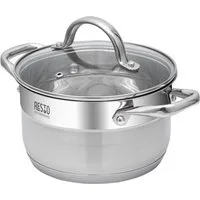 RESTO Kitchenware Kochtopf Rigel, Topf energiesparend und spülmaschinenfest, Edelstahl 18/10 (2-tlg), mit hitzebeständigem Glasdeckel, im Geschenkkarton