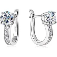 ROUGEMONT Paar Creolen Moissanit Damen Creolen Ohrringe mit Echtheitszertifikat 18K Gold, Echtschmuck mit Echtheitszertifikat