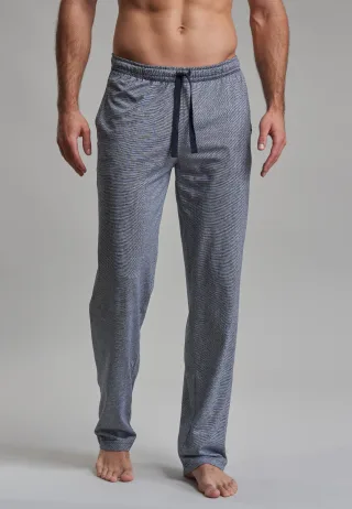 götzburg bodywear - GÖTZBURG Herren Lange-Hose melange 1er Pack blau-mittel-melange - Gr. - 50