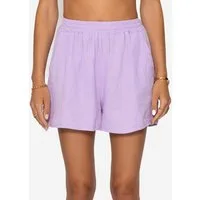 SASSYCLASSY Shorts Musselin Shorts für Damen Weiche High-Waist Baumwollshorts mit Gummibund und Eingriffstaschen