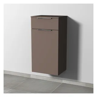 Sanipa 3way Mittelschrank mit 1 Auszug und 1 Wäschekorbklappe, Taupe-Matt, UP1541T UP1541T