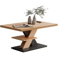 Casaria Couchtisch Detroit, Holz 2 Ablagen 90x60cm Modern Eckig Kratzfest Grau