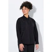 MIAMODA Hemdbluse Bluse oversized allover mit Glitzersteinchen
