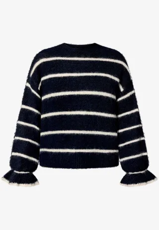 zero - Pullover gestreift mit Wolle patch dark blue - Gr. - S