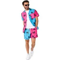 Opposuits Partyanzug Sommer Kombi Parallel Palm, Shirt und Shorts für Pool und Strand