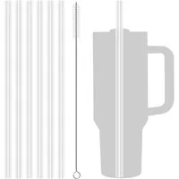 LuxusKollektion Trinkhalme 6Pcs Stanley Adventure Tumbler Compatible Clear Straws with Cleaning