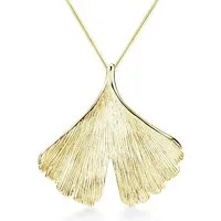 Materia Kettenanhänger Ginkgo / Ginkgoblatt Gold KA-277, Sterlingsilber, vergoldet