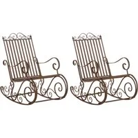 CLP Schaukelstuhl Schaukelstühle Smilla Eisen (2er Set), Schwingstühle mit hoher Rückenlehne