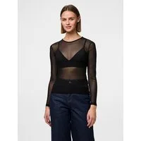 pieces Langarmshirt PCNINNI LS MESH TOP NOOS BC Materialmix, regular fit