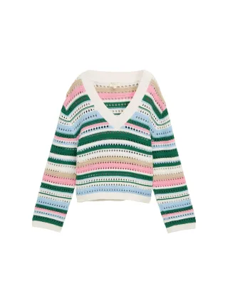 Denim Tom Tailor - Relaxed Fit Strickpullover multicolor stripe - Gr. - XL