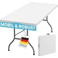 STEELSØN Bierzeltgarnitur Zennar klappbar & wetterfest, (Buffettisch weiß), Gartentisch 180x74 cm, Klapptisch für 8 Personen