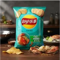 Lay's Knabberei, 1 x 70 g, Fried Crab Flavor Chips – Krabben-Geschmack Snack