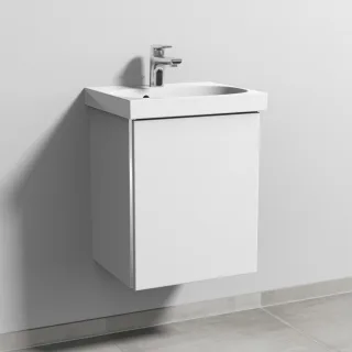 Sanipa 3way Waschtischunterbau zu Geberit Acanto Waschtisch mit 1 Tür, Weiß-Soft BR41443