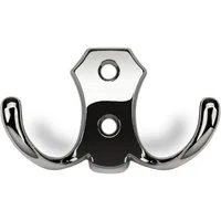 SO-TECH® Garderobenhaken LENA, Lochabstand 20 mm, zwei Größen, Metall massiv, Chrom poliert, Höhe 48 mm, 2-fach, inkl. Schrauben
