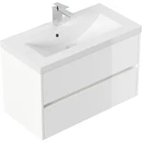 Magnolia Home Badmöbel-Set Badmöbel Melora 80cm weiss hochglanz