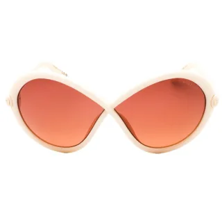 Tom Ford - Sonnenbrille mit elfenbeinfarbenem Rahmen und Bordeaux-Gläsern mit Farbverlauf