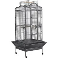 Yaheetech Vogelkäfig, Käfig Vogelvoliere Vogelhaus Tierkäfig mit Rollen