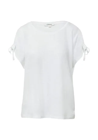 s.Oliver Red Label - T-Shirt mit Flammgarnstruktur weiß - Gr. - 48