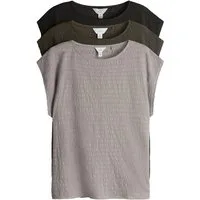 The Set Shirttop The Set strukturierte T-Shirts, 3er-Pack (3-tlg)