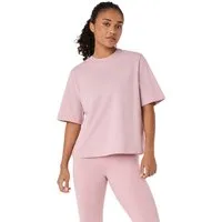 Asics Trainingsshirt ASICS SPIRAL EMBROIDERY RELAXED TEE schnell trocknendes Baumwoll-Mischgewebe, softe Materialqualität